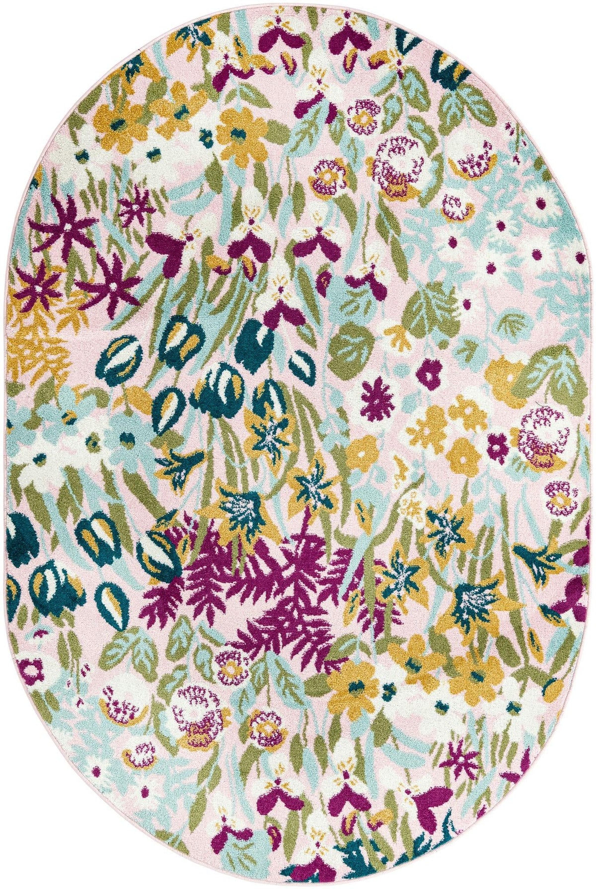 Garden Oasis Collection Area Rug -  Haven Oval Pink  lifestyle 17