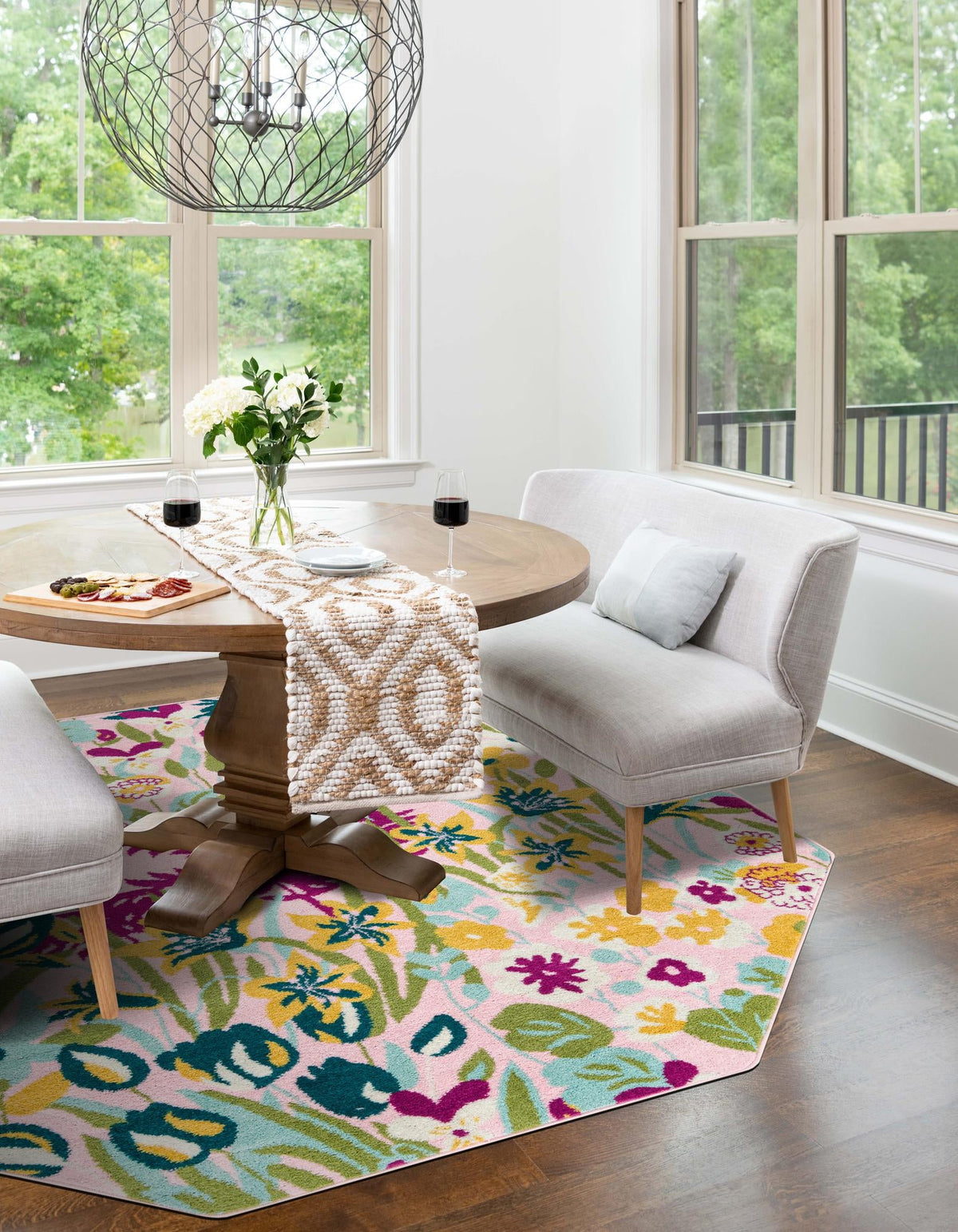 Garden Oasis Collection Area Rug -  Haven Octagon Pink  lifestyle 7