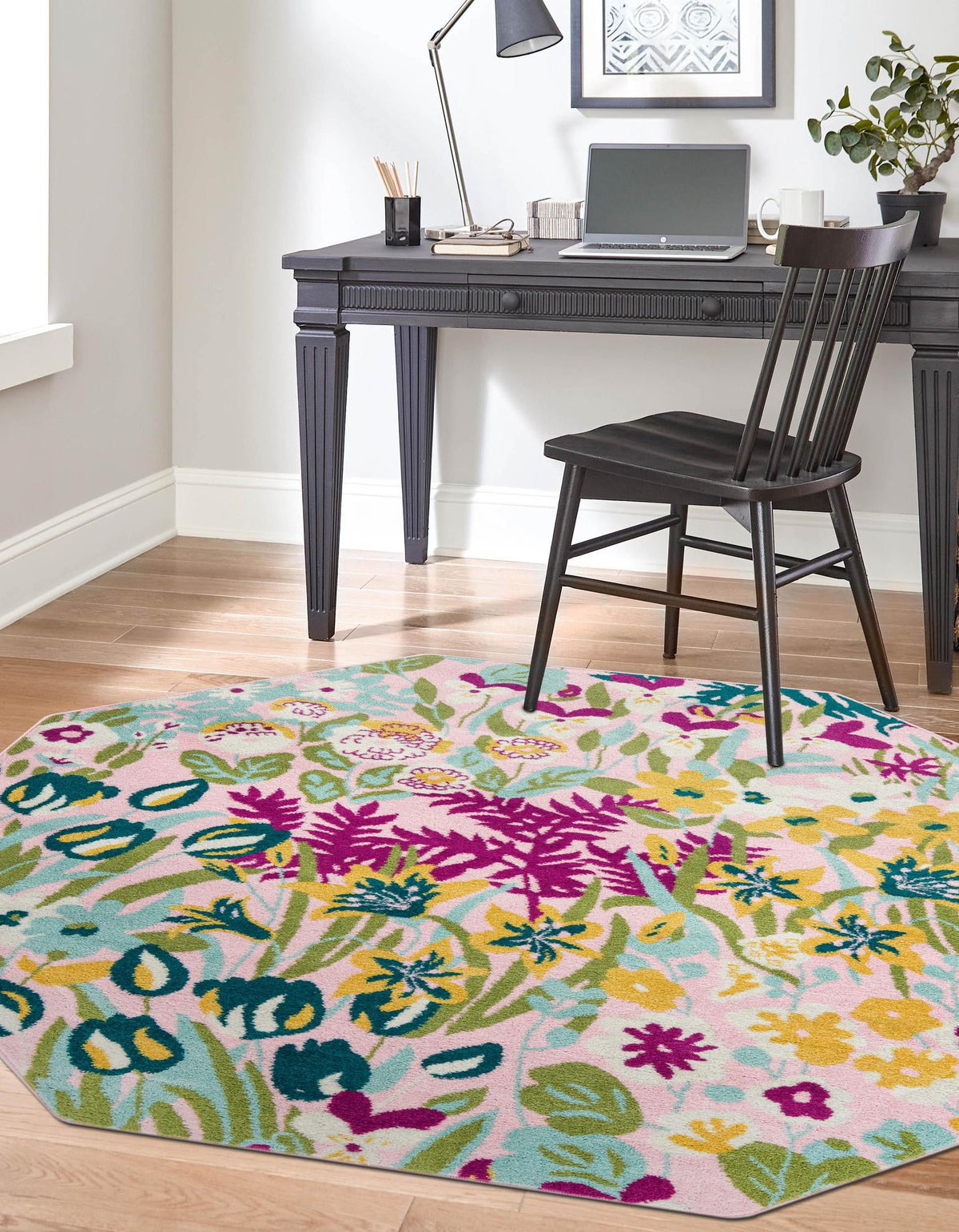 Garden Oasis Collection Area Rug -  Haven Octagon Pink  lifestyle 9