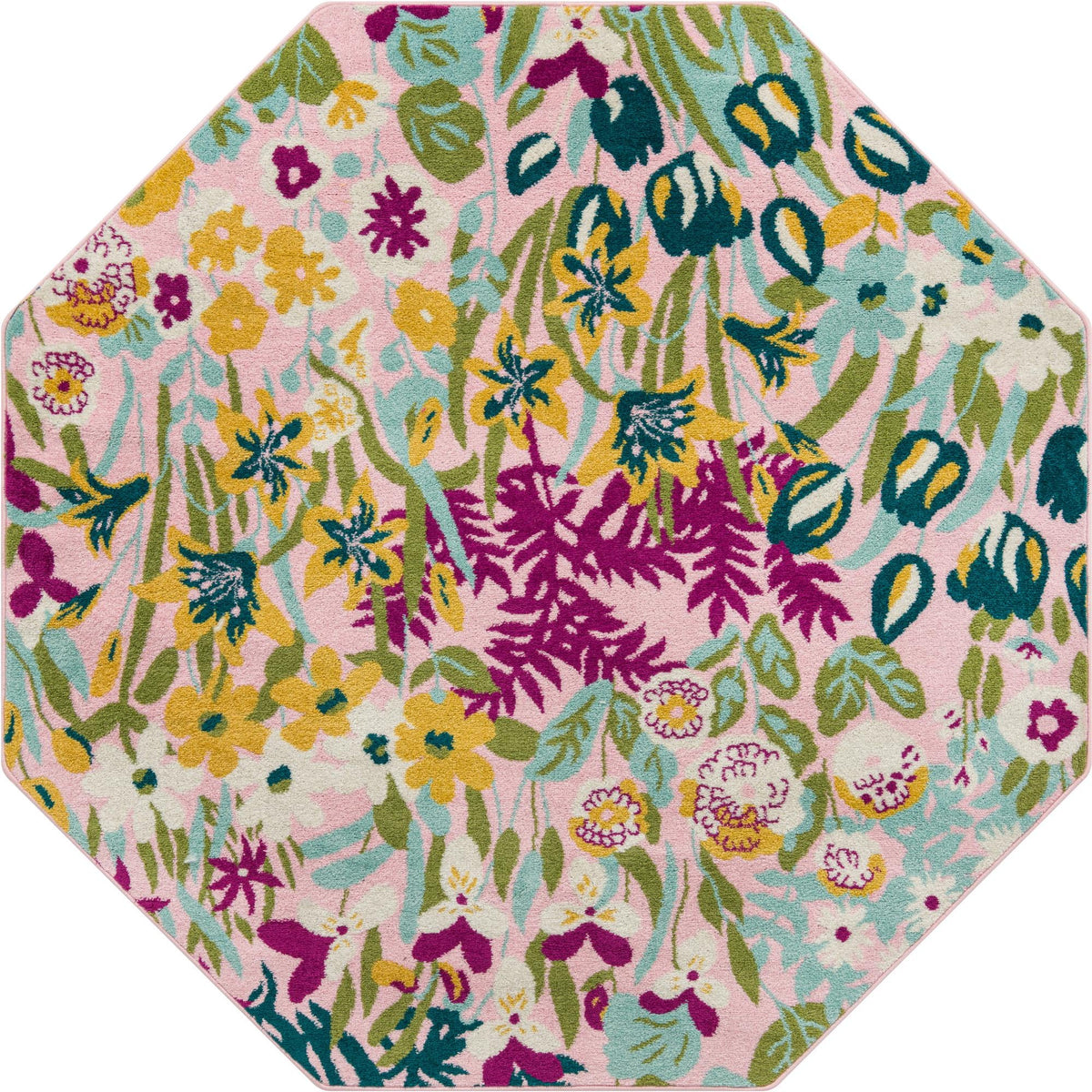 Garden Oasis Collection Area Rug -  Haven Octagon Pink Main
