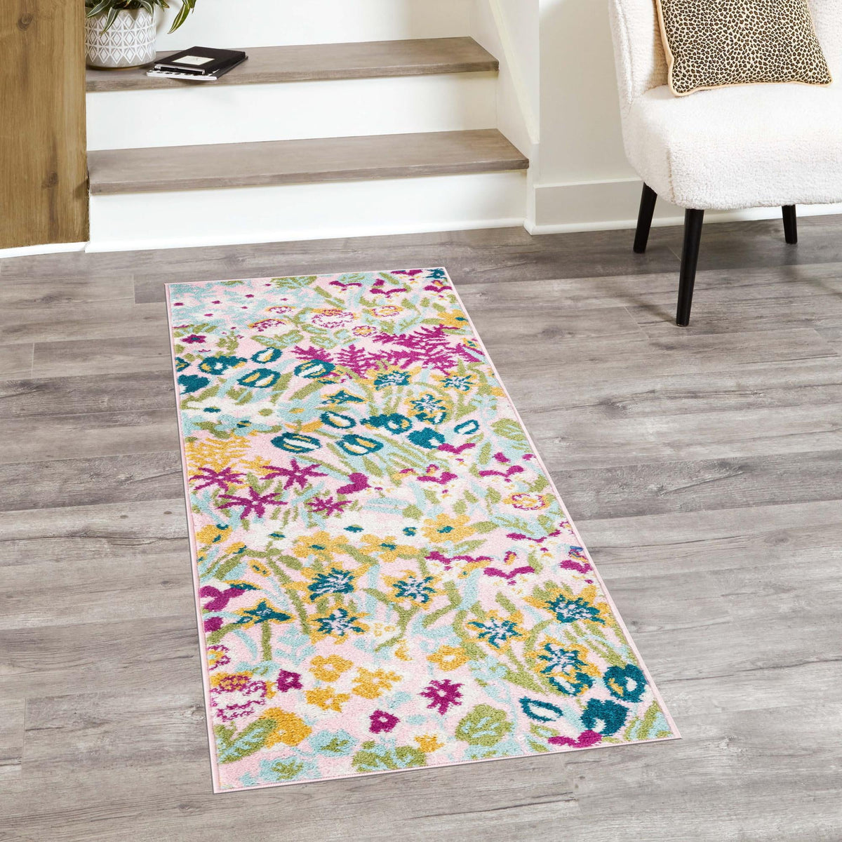 Garden Oasis Collection Area Rug -  Haven Runner Pink  lifestyle 13