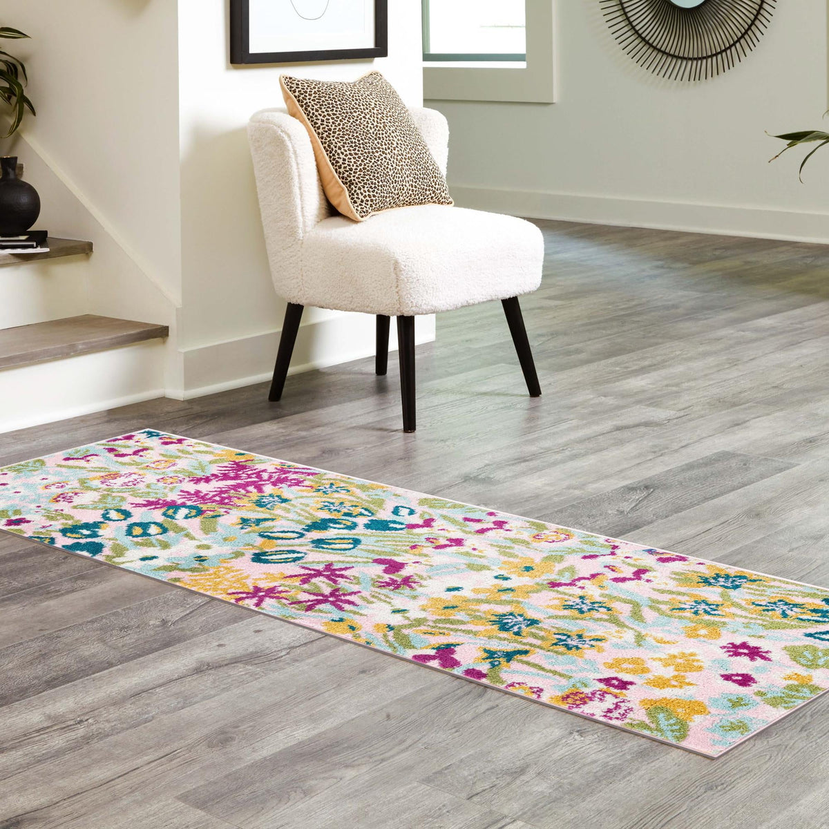 Garden Oasis Collection Area Rug -  Haven Runner Pink  lifestyle 14