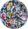 Garden Oasis Collection Area Rug -  Dell Round Navy Blue  lifestyle 39