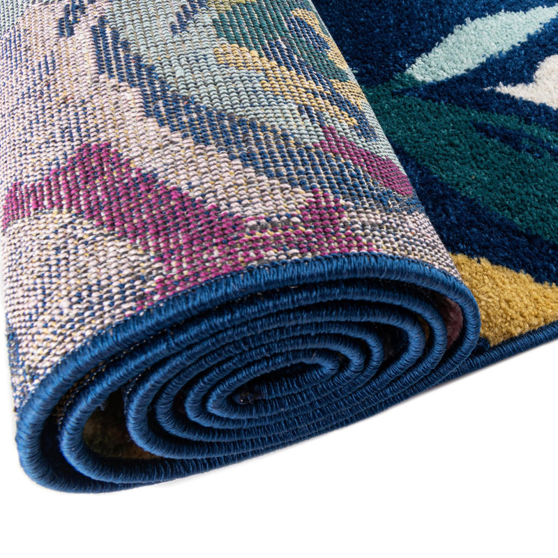 Garden Oasis Collection Area Rug -  Dell Oval Navy Blue  lifestyle 8