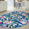 Garden Oasis Collection Area Rug -  Dell Oval Navy Blue  lifestyle 12