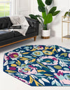 Garden Oasis Collection Area Rug -  Dell Octagon Navy Blue  lifestyle 70