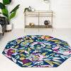 Garden Oasis Collection Area Rug -  Dell Octagon Navy Blue  lifestyle 113
