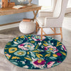 Garden Oasis Collection Area Rug -  Dell Round Teal  lifestyle 13
