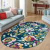 Garden Oasis Collection Area Rug -  Dell Oval Teal  lifestyle 13