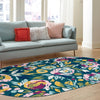 Garden Oasis Collection Area Rug -  Dell Oval Teal  lifestyle 14