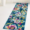 Garden Oasis Collection Area Rug -  Dell Runner Teal  lifestyle 13