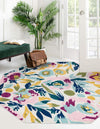 Garden Oasis Collection Area Rug -  Dell Octagon White  lifestyle 2