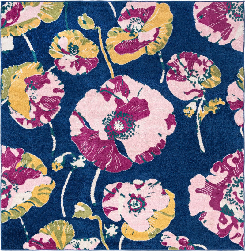 Garden Oasis Collection Area Rug -  Orchard Square Navy Blue Main