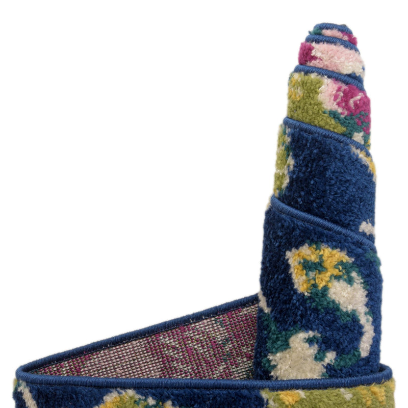 Garden Oasis Collection Area Rug -  Orchard Runner Navy Blue  lifestyle 11