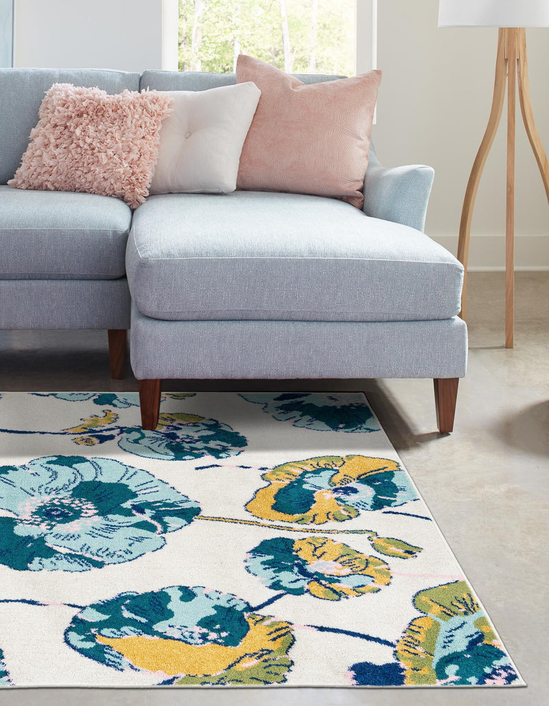 Garden Oasis Collection Area Rug -  Orchard Rectangle White  lifestyle 2