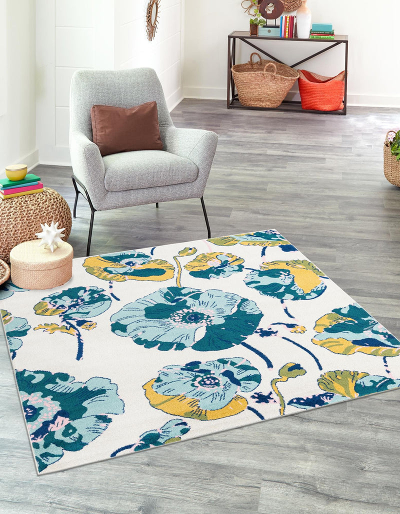 Garden Oasis Collection Area Rug -  Orchard Square White  lifestyle 27