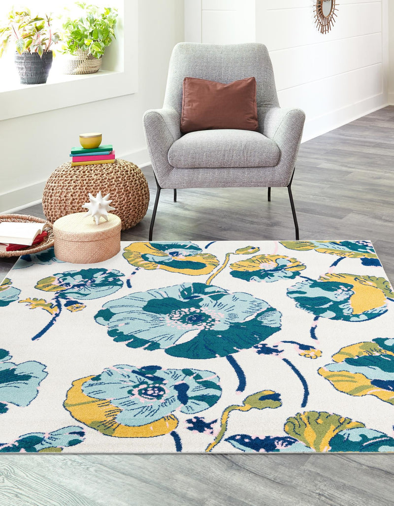 Garden Oasis Collection Area Rug -  Orchard Square White  lifestyle 37