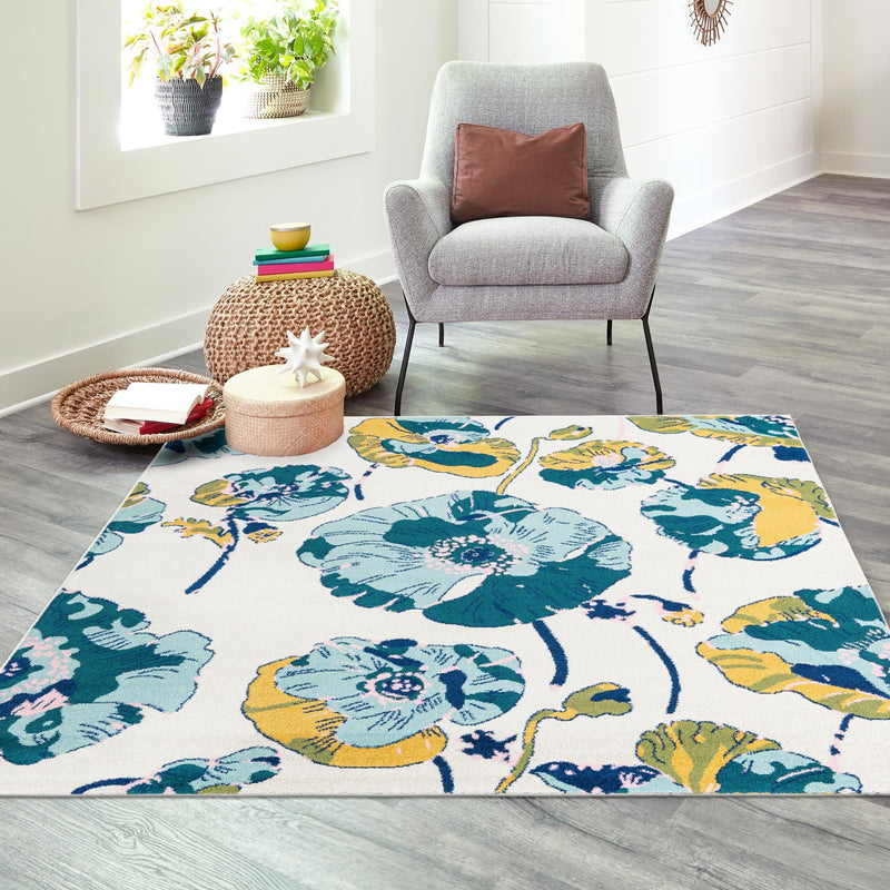 Garden Oasis Collection Area Rug -  Orchard Square White  lifestyle 83