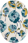 Garden Oasis Collection Area Rug -  Orchard Oval White  lifestyle 17