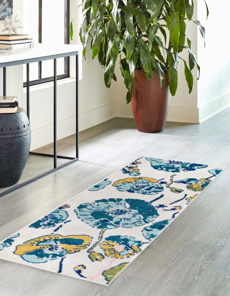 Garden Oasis Collection Area Rug -  Orchard Runner White  lifestyle 0