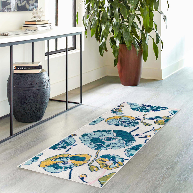 Garden Oasis Collection Area Rug -  Orchard Runner White  lifestyle 13