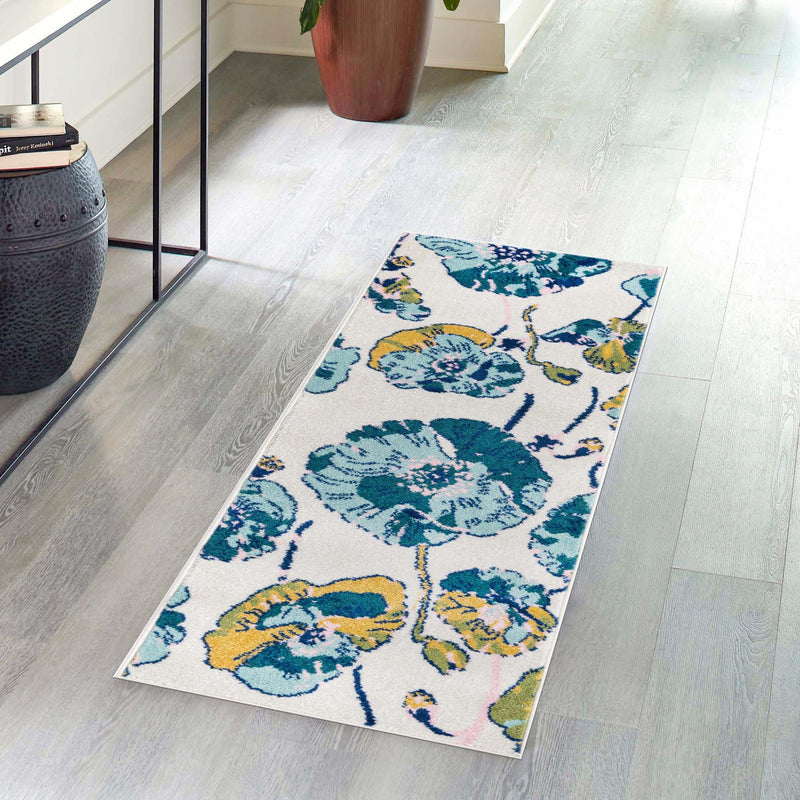 Garden Oasis Collection Area Rug -  Orchard Runner White  lifestyle 14