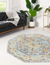 Lagoon Luxe Collection Area Rug -  Seahorse Octagon Light Blue  lifestyle 8