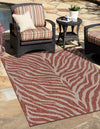 Jungle Expedition Collection Area Rug -  Savannah Rectangle Rust Red  lifestyle 0