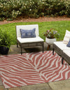 Jungle Expedition Collection Area Rug -  Savannah Square Rust Red  lifestyle 65