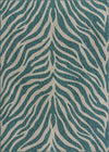 Jungle Expedition Collection Area Rug -  Savannah Rectangle Teal Main