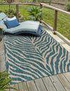 Jungle Expedition Collection Area Rug -  Savannah Rectangle Teal  lifestyle 0