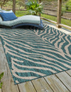 Jungle Expedition Collection Area Rug -  Savannah Rectangle Teal  lifestyle 2