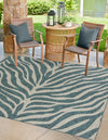 Jungle Expedition Collection Area Rug -  Savannah Square Teal  lifestyle 0