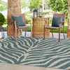Jungle Expedition Collection Area Rug -  Savannah Square Teal  lifestyle 14