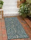 Jungle Expedition Collection Area Rug -  Savannah Runner Teal  lifestyle 85