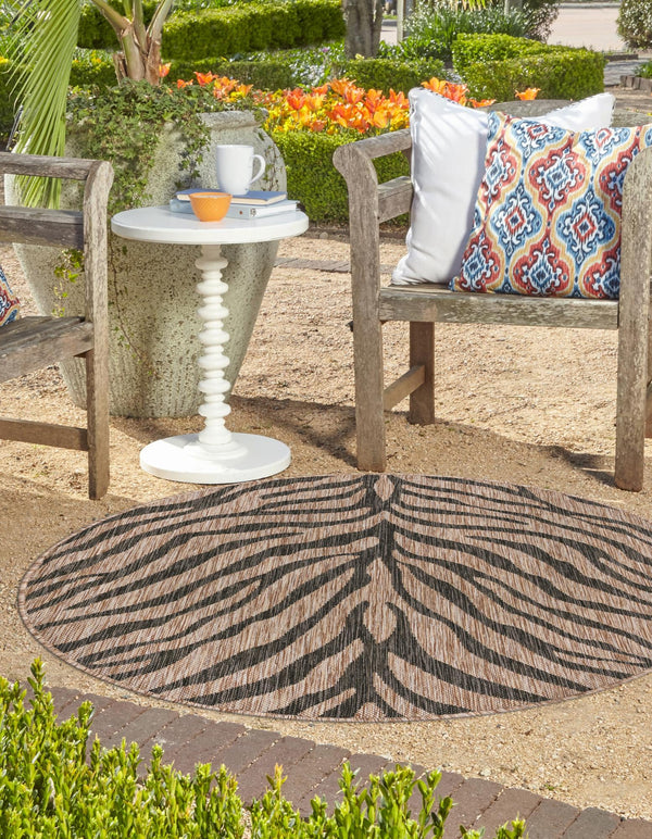 Jungle Expedition Collection Area Rug -  Savannah Round Natural  lifestyle 86