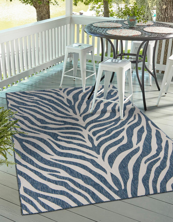 Jungle Expedition Collection Area Rug -  Savannah Rectangle Blue  lifestyle 0