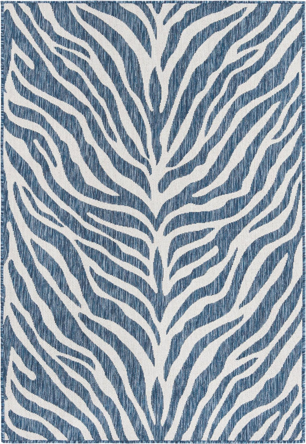 Jungle Expedition Collection Area Rug -  Savannah Rectangle Blue Main