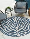 Jungle Expedition Collection Area Rug -  Savannah Round Blue  lifestyle 0