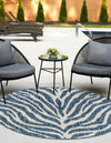 Jungle Expedition Collection Area Rug -  Savannah Round Blue  lifestyle 2