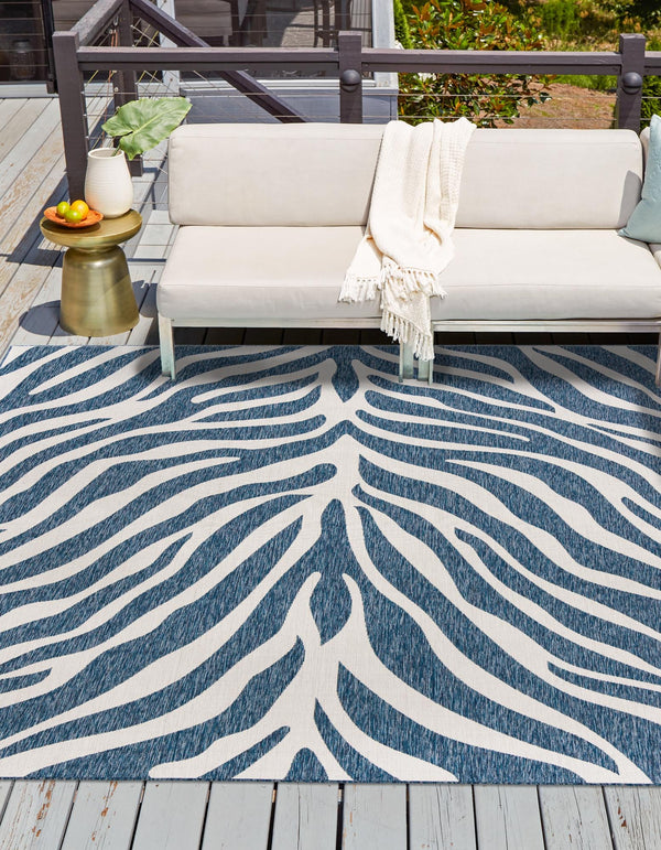 Jungle Expedition Collection Area Rug -  Savannah Square Blue  lifestyle 71