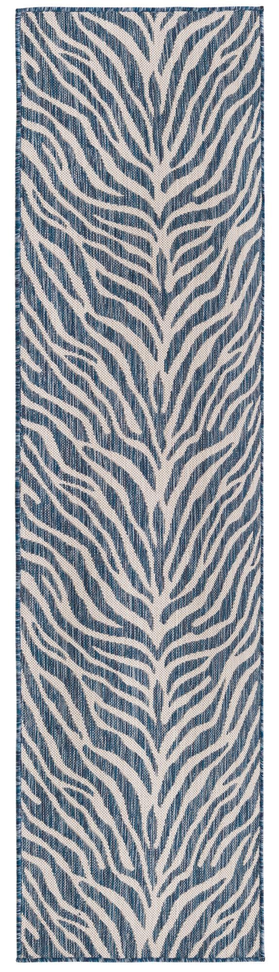 Jungle Expedition Collection Area Rug -  Savannah Runner Blue Main