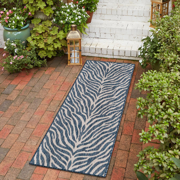 Jungle Expedition Collection Area Rug -  Savannah Runner Blue  lifestyle 13