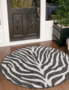 Jungle Expedition Collection Area Rug -  Savannah Round White  lifestyle 72