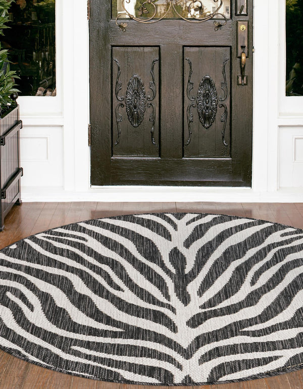 Jungle Expedition Collection Area Rug -  Savannah Round White  lifestyle 90