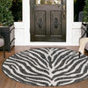 Jungle Expedition Collection Area Rug -  Savannah Round White  lifestyle 164
