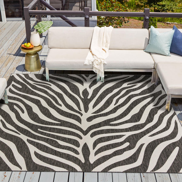 Jungle Expedition Collection Area Rug -  Savannah Square White  lifestyle 147