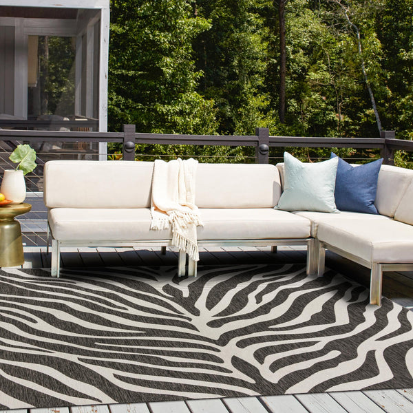 Jungle Expedition Collection Area Rug -  Savannah Square White  lifestyle 165