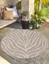 Jungle Expedition Collection Area Rug -  Savannah Round Gray  lifestyle 75