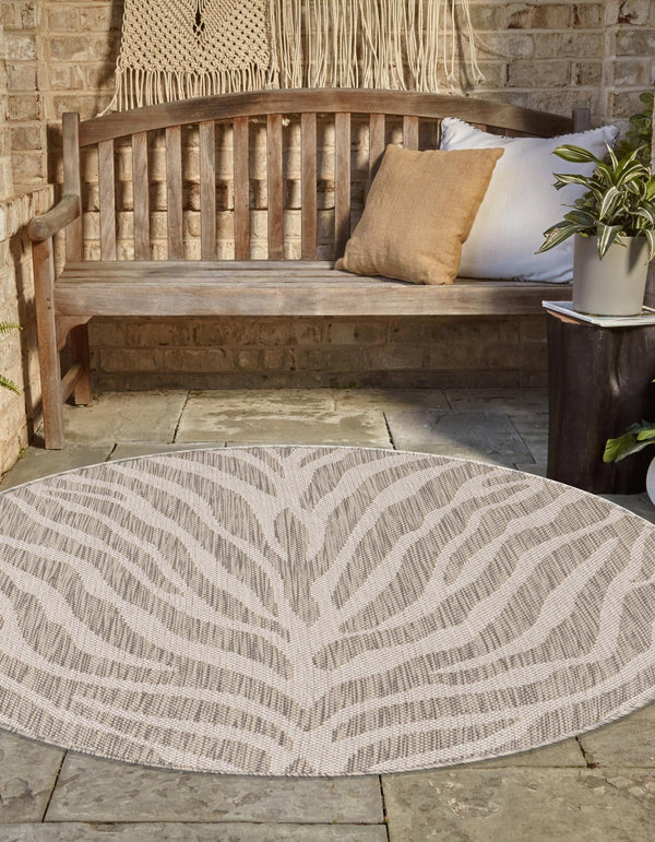 Jungle Expedition Collection Area Rug -  Savannah Round Gray  lifestyle 93